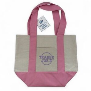 Trader Joe’s Mini Pastel Canvas Tote Bag in Pink